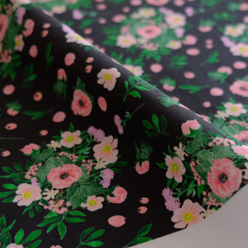 Bouquet of Flowers Midnight Cotton